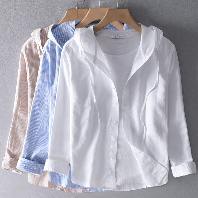 Blouse Longue en Lin avec Capuche pour Femme | Idéale pour le Printemps