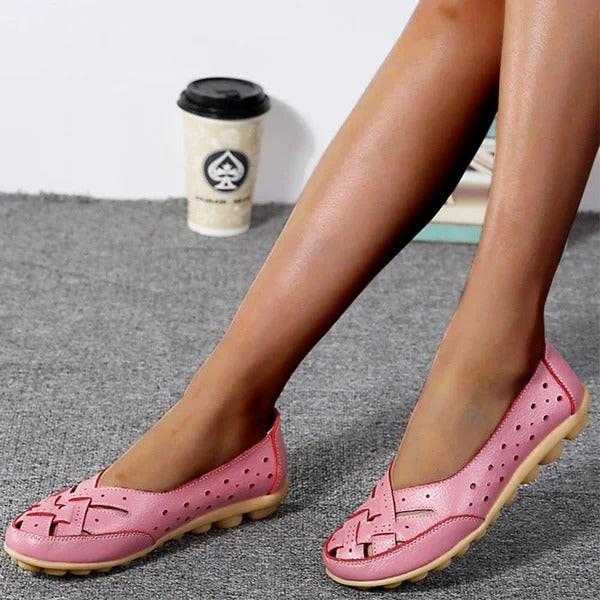 Ballerines En Cuir Microfibre Confortables Pour Femme | Idéales pour le Quotidien - Emilia Lane