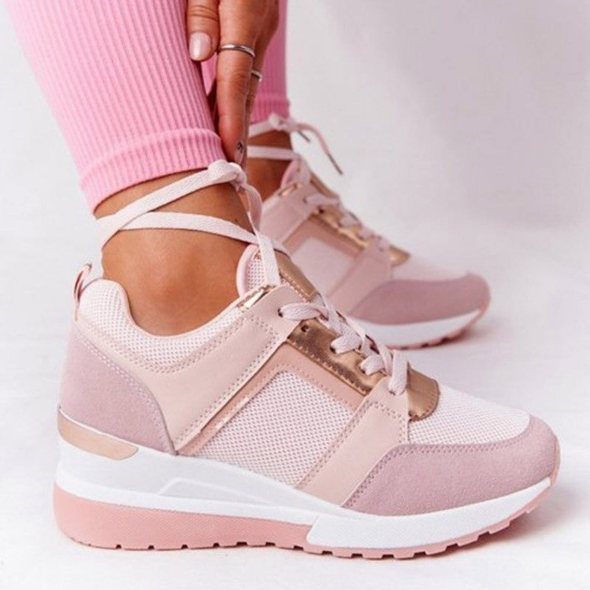 Basket Compensée Confort en Simili Cuir pour Femme - Emilia Lane