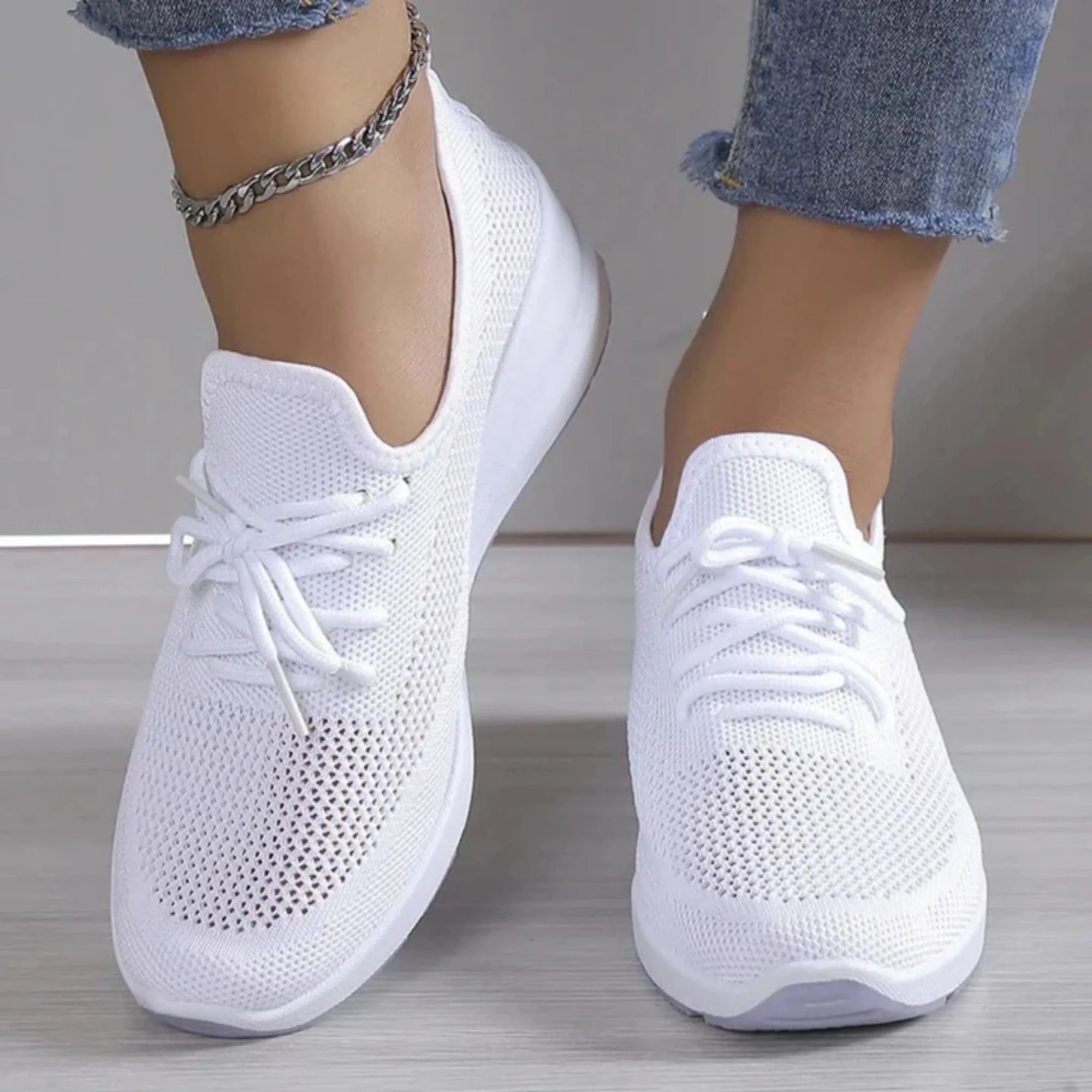 Basket Compensée Respirante en Maille pour Femme - Emilia Lane