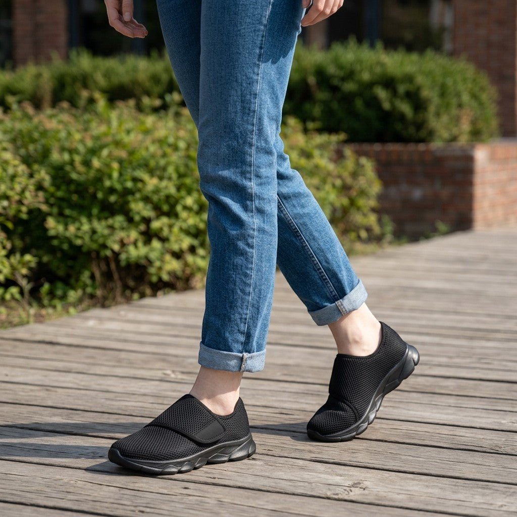 Basket Confort pour Pieds Larges en Maille Respirante pour Femme - Emilia Lane