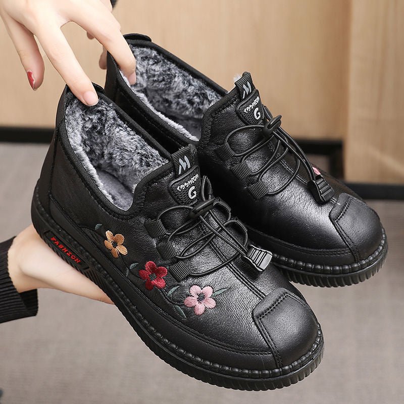 Basket Fourrée à Lacets Élastiques en Similicuir pour Femme - Emilia Lane