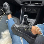 Basket Plateforme à Semelle Épaisse en Simili Cuir pour Femme - Emilia Lane