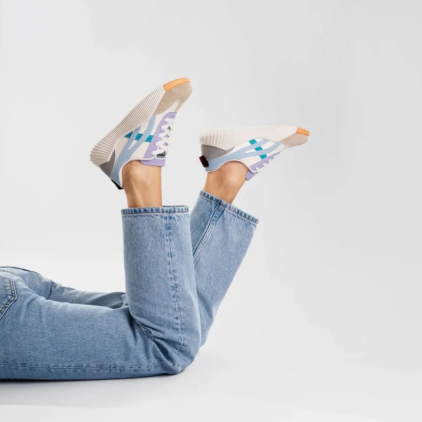Basket Tendance à Semelle Épaisse en Similicuir Bicolore pour Femme - Emilia Lane