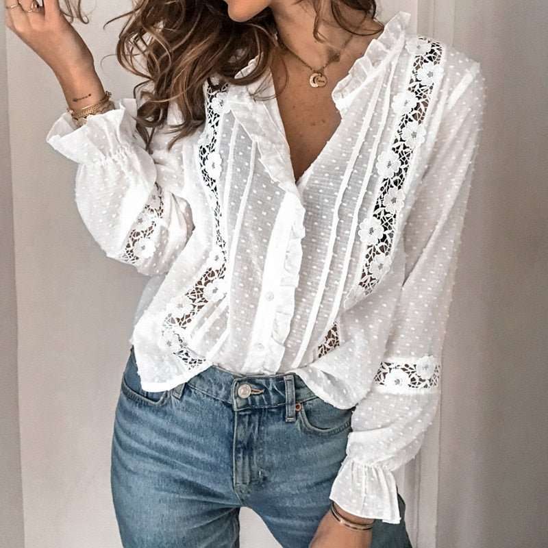Blouse à Manches Longues avec Fermeture Boutonnée pour Femme | Idéale pour un Usage Quotidien - Emilia Lane