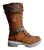 Botte à Lacets Haute en Simili Cuir pour Femme - Emilia Lane