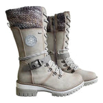 Botte à Lacets Haute en Simili Cuir pour Femme - Emilia Lane