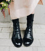 Botte Mi-Mollet à Lacets et Talon en Simili Cuir pour Femme - Emilia Lane