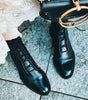 Botte Mi-Mollet à Lacets et Talon en Simili Cuir pour Femme - Emilia Lane