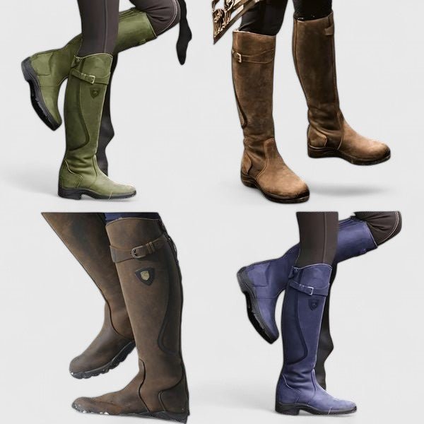 Bottes Cavalières Hautes en Simili Cuir pour Femme - Emilia Lane