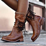 Bottine à Lacets et Talon en Similicuir pour Femme - Emilia Lane