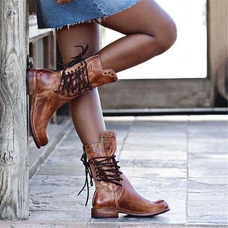 Bottine à Lacets et Talon en Similicuir pour Femme - Emilia Lane