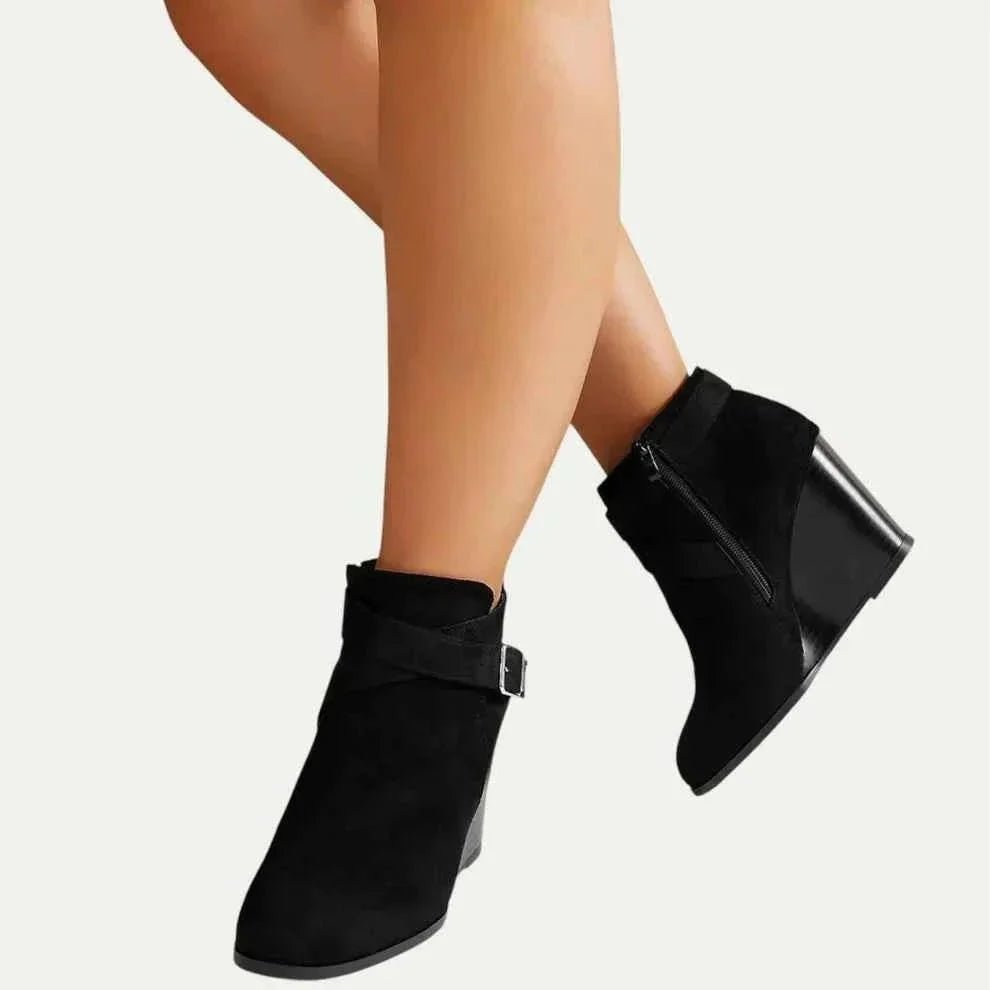Bottine Compensée en Simili Cuir pour Femme - Emilia Lane