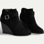 Bottine Compensée en Simili Cuir pour Femme - Emilia Lane