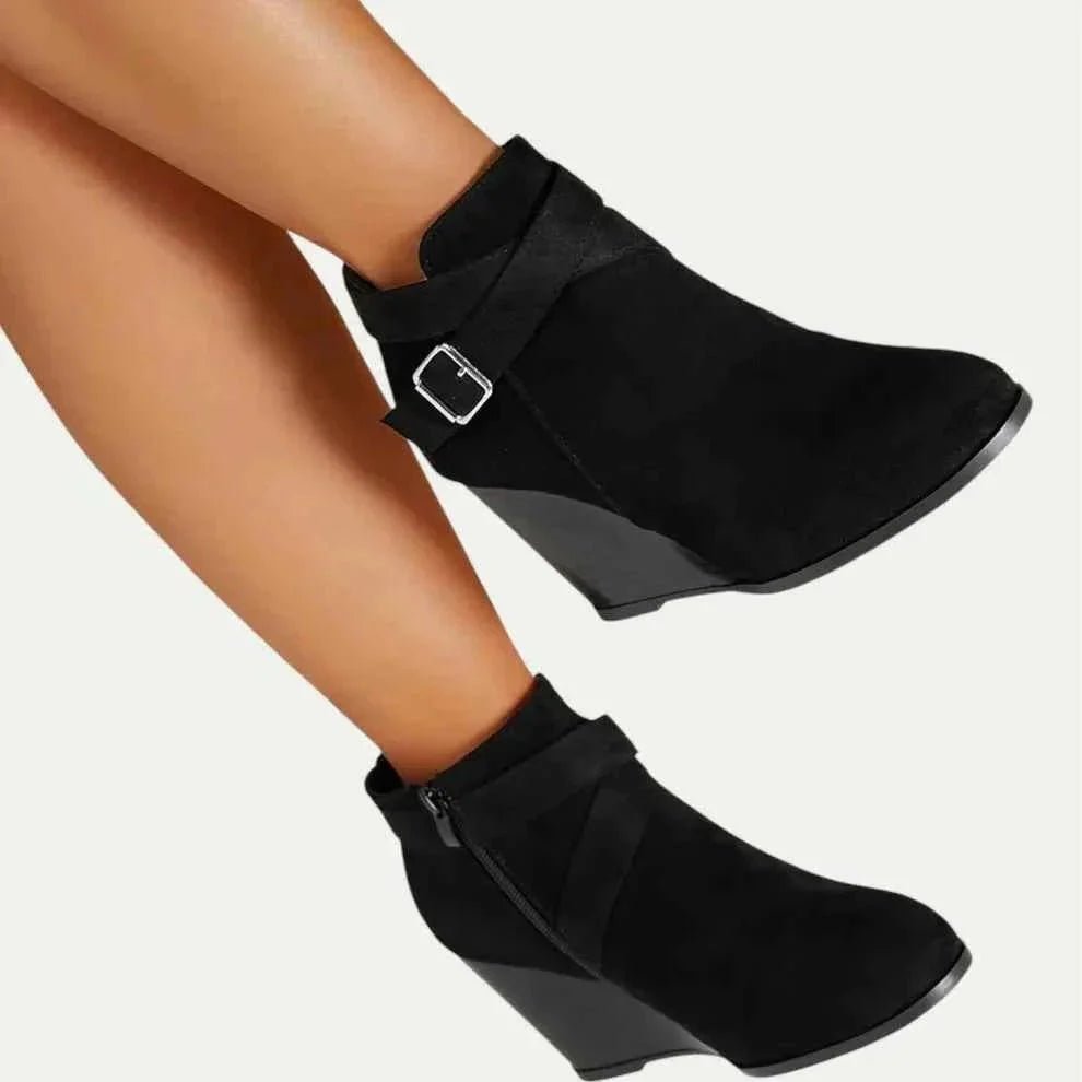 Bottine Compensée en Simili Cuir pour Femme - Emilia Lane