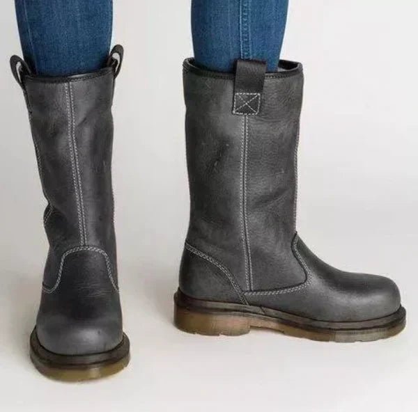 Bottine Mi-Mollet en Simili Cuir pour Femme - Emilia Lane