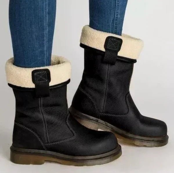 Bottine Mi-Mollet en Simili Cuir pour Femme - Emilia Lane