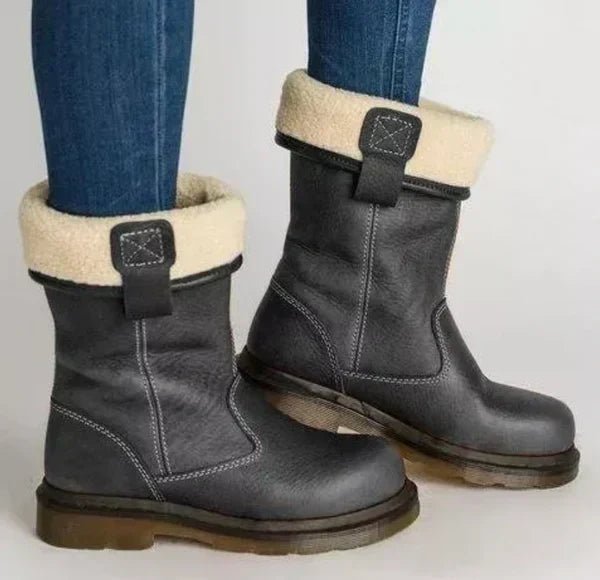 Bottine Mi-Mollet en Simili Cuir pour Femme - Emilia Lane