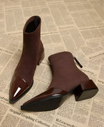 Bottine Pointue à Talon en Daim pour Femme - Emilia Lane