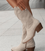 Bottine Santiag Haute en Daim pour Femme - Emilia Lane