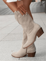 Bottine Santiag Haute en Daim pour Femme - Emilia Lane