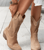 Bottine Santiag Haute en Daim pour Femme - Emilia Lane