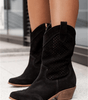 Bottine Santiag Haute en Daim pour Femme - Emilia Lane