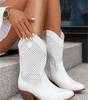 Bottine Santiag Haute en Daim pour Femme - Emilia Lane