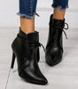 Bottine Talon Aiguille et Bout Pointu en Simili Cuir pour Femme - Emilia Lane