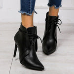 Bottine Talon Aiguille et Bout Pointu en Simili Cuir pour Femme - Emilia Lane