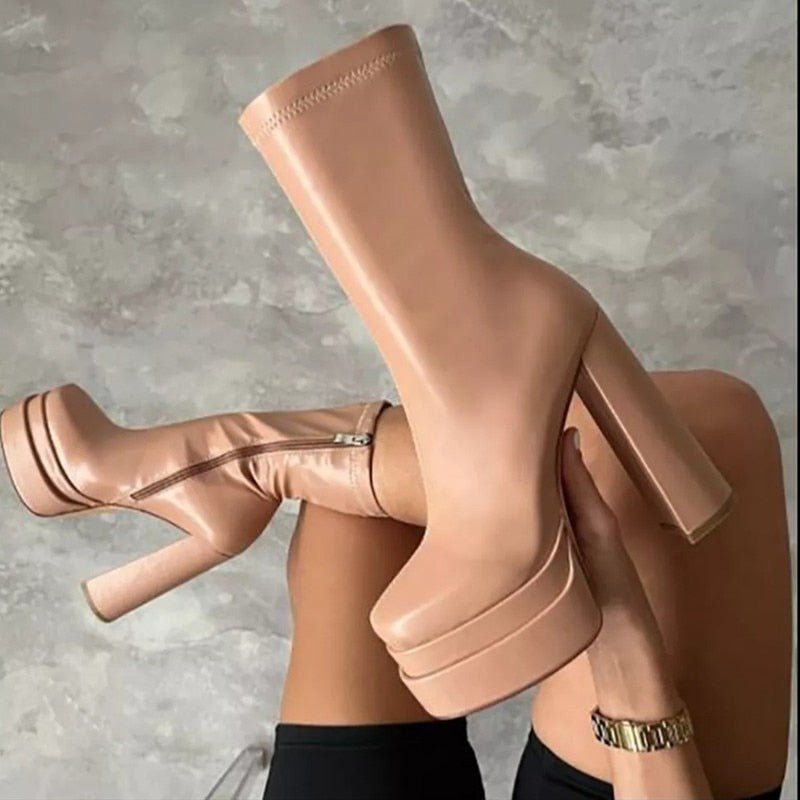 Bottines à Talon Haut et Plateforme pour Femme | Idéales pour le Quotidien - Emilia Lane
