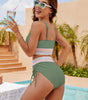 Bikini a vita alta con spalline regolabili da donna