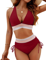 Bikini a vita alta con spalline regolabili da donna