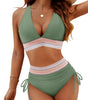 Bikini a vita alta con spalline regolabili da donna