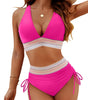 Bikini a vita alta con spalline regolabili da donna