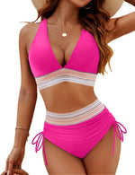 Bikini a vita alta con spalline regolabili da donna