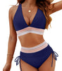 Bikini a vita alta con spalline regolabili da donna