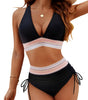 Bikini a vita alta con spalline regolabili da donna