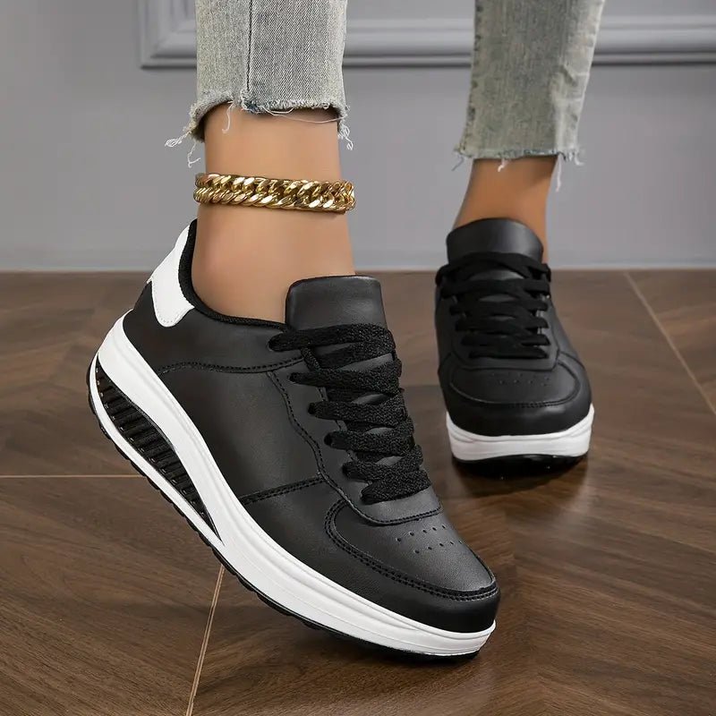 Chaussures Confort Compensées en Simili Cuir pour Femme - Emilia Lane