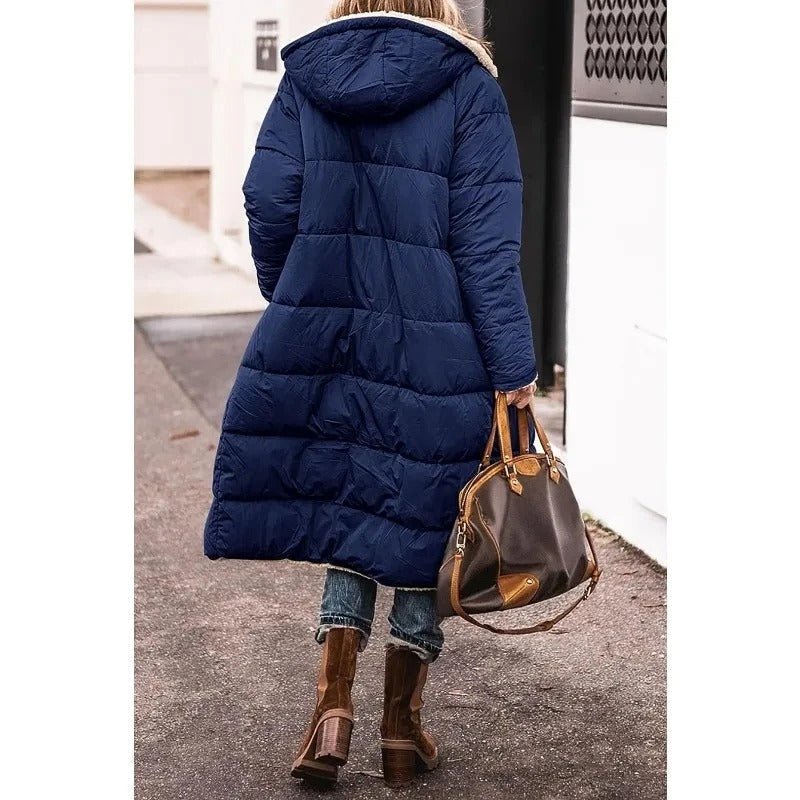 Doudoune Longue à Capuche et Doublure Sherpa pour Femme - Emilia Lane
