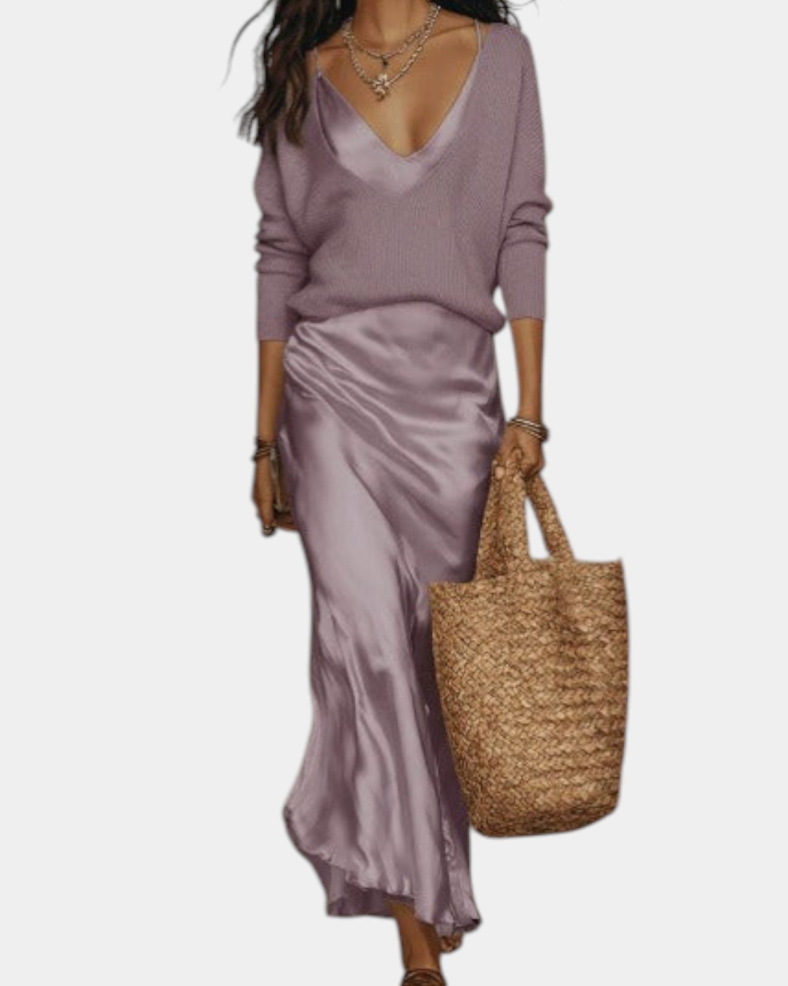 Ensemble Pull et Robe en Satin pour Femme | Idéal pour le Quotidien - Emilia Lane