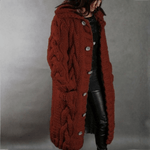 Gilet Long à Capuche en Grosse Maille pour Femme - Emilia Lane