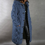 Gilet Long à Capuche en Grosse Maille pour Femme - Emilia Lane