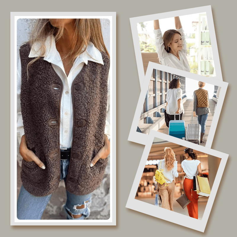 Gilet Sans Manches en Polaire Sherpa pour Femme - Emilia Lane