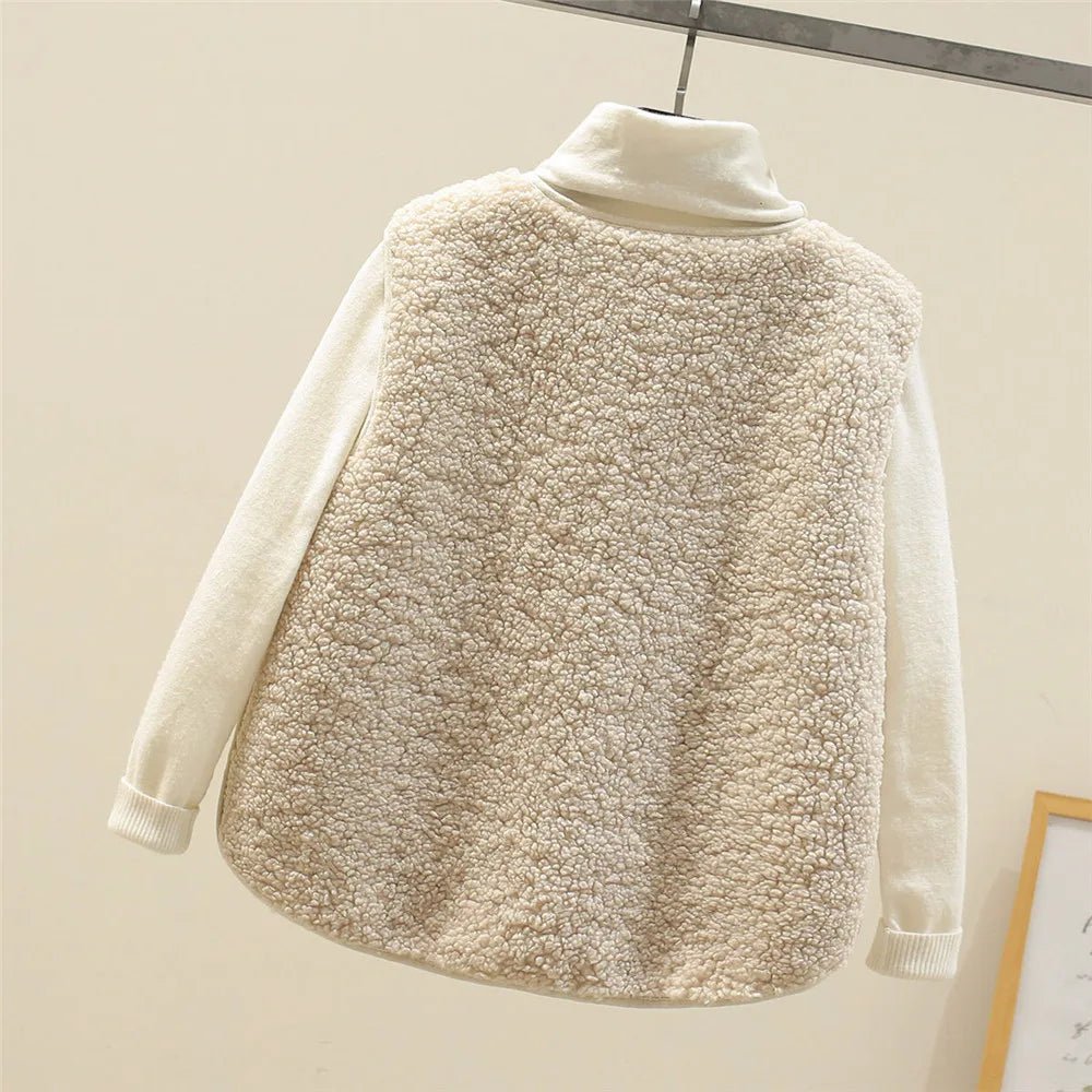 Gilet Sans Manches en Sherpa Effet Mouton pour Femme - Emilia Lane