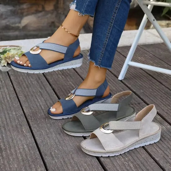 Sandales Peep-Toe avec Boucle Métallique pour Femme | Idéales pour l'Été