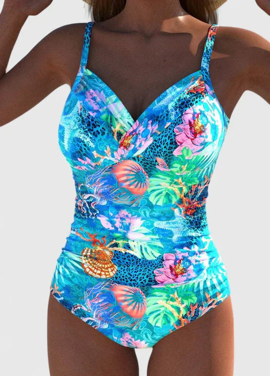 Maillot de Bain Une Pièce Taille Haute à Imprimé pour Femme - Emilia Lane