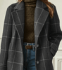 Manteau à Carreaux en Tissu Effet Laine pour Femme - Emilia Lane