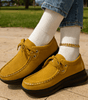 Mocassin Confort à Lacets et Semelle Plateforme en Suédine pour Femme - Emilia Lane