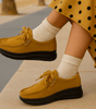 Mocassin Confort à Lacets et Semelle Plateforme en Suédine pour Femme - Emilia Lane
